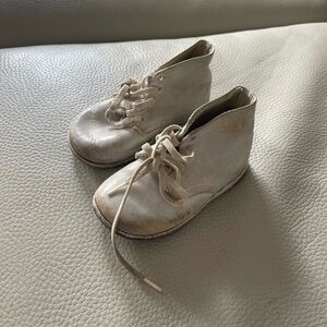 Vintage White leather Baby Shoes